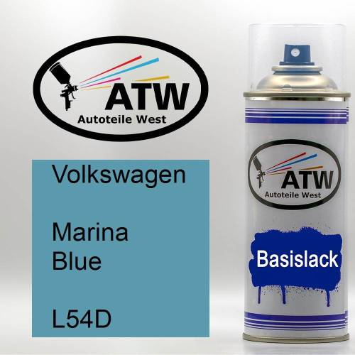 Volkswagen, Marina Blue, L54D: 400ml Sprühdose, von ATW Autoteile West.